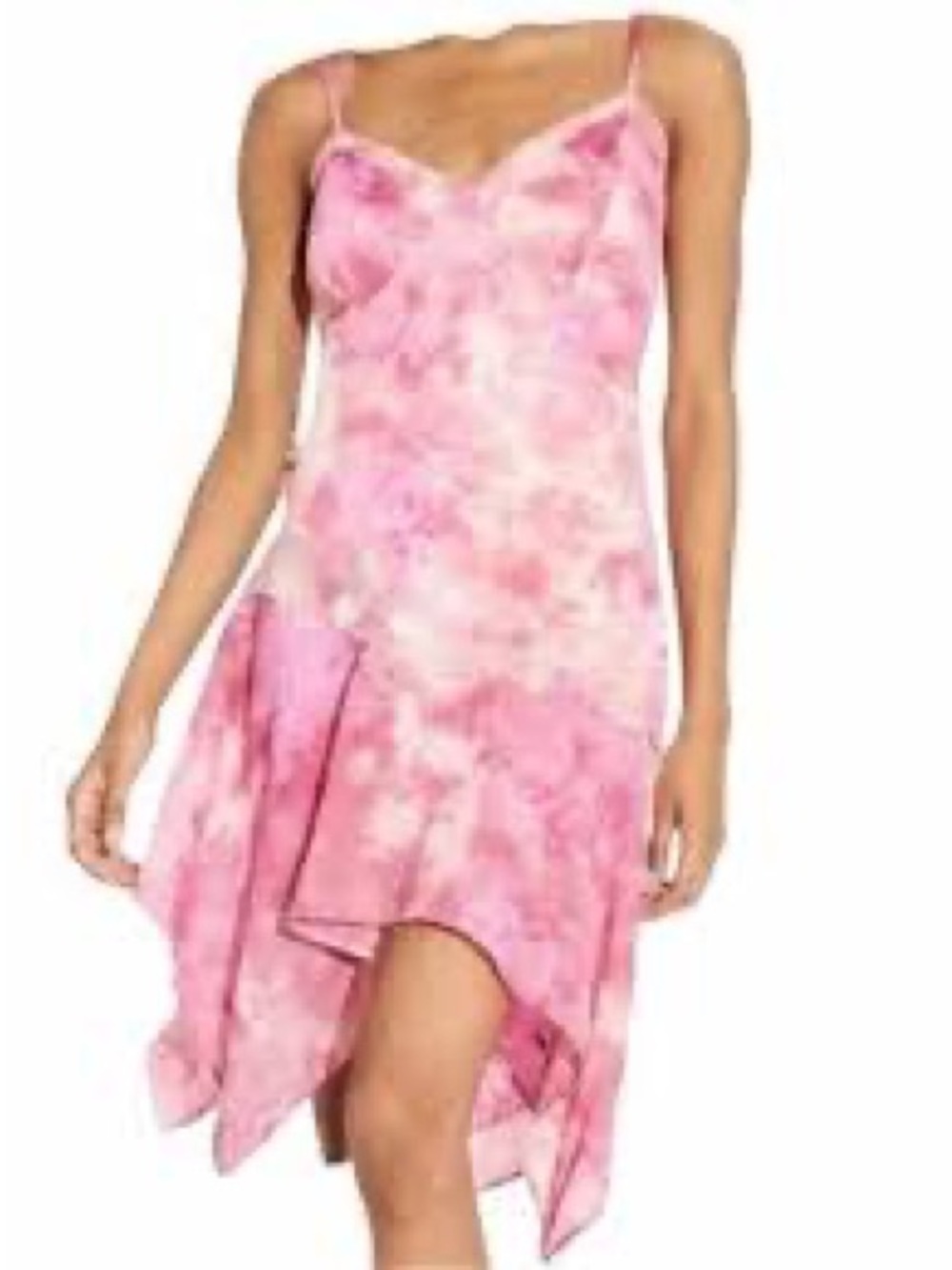 wild fable Pink Tie-Dye High-Low Slip Dress